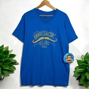 Paul Frank Vintage 90s Moustache Club V Neck Short Sleeve Graphic T Shirt XL NWT